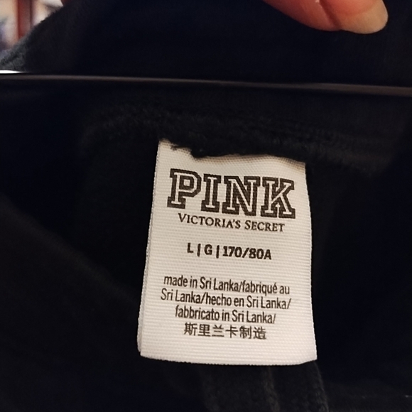 PINK Victoria's Secret Black Joggers Colored Tie Dye Pink Logo - Picture 6 of 7